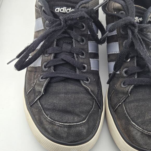 Adidas NEO Mens Size 10 Black Canvas Low Top Sneakers Skate Shoes F38133 11/13 - Picture 11 of 14